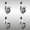 Service Caster 4 Inch 316SS Gray Poly Swivel 1-1/4 Inch Expanding Stem Caster Set Lock Brake SCC-SS316TTLEX20S414-PPUB-114-4 - alternate 1